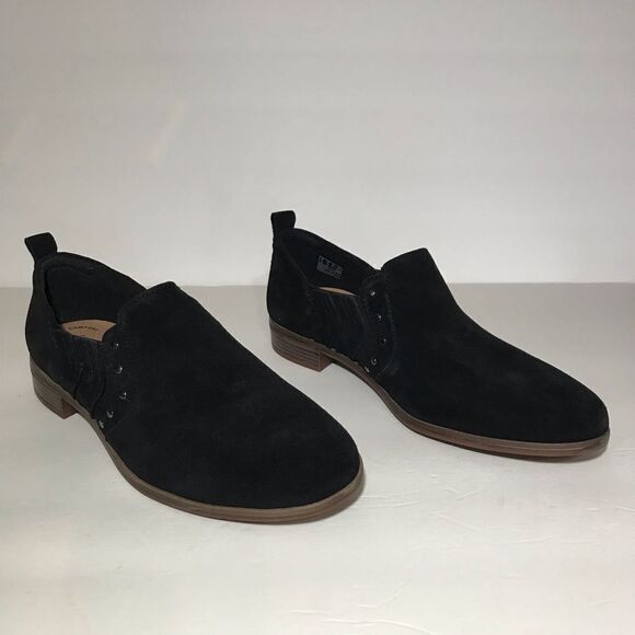 Clarks Trish Bell Studded Suede Slip-On Booties - Picture 2 of 7